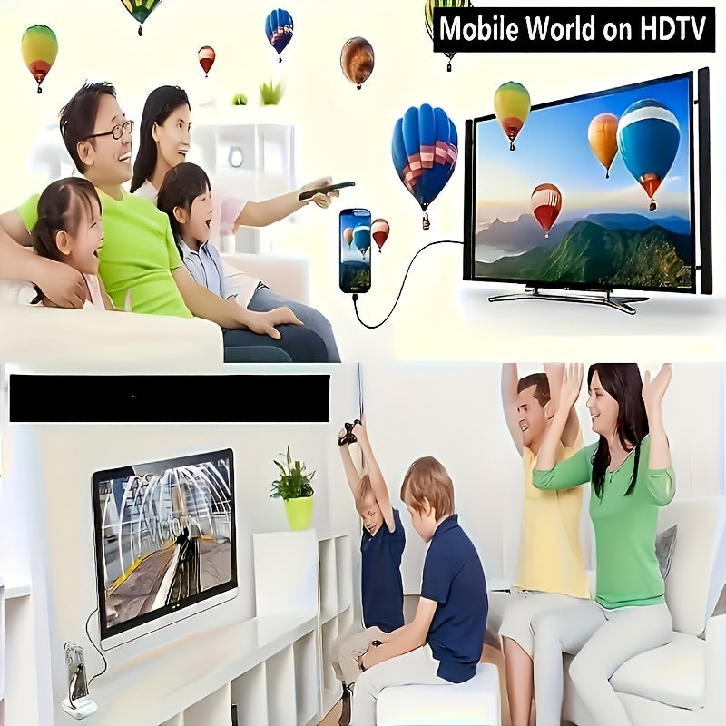 USB 3.1 Type-C to HDTV Adapter Cable - 4K HD Display, 2m/6.6ft, USB-Powered, Direct Phone to TV Connection, No WiFi/Software Required