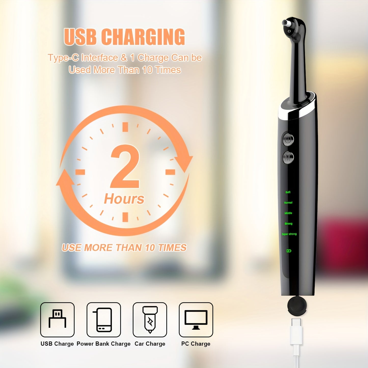 Professional Teeth Whitening Kit – Dental Water Jet with Electric Tooth Polisher, Multifunctional Heads, and Calculus Remover for Effective Plaque Removal and Home Oral Care