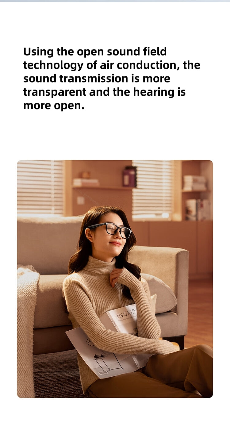 Xiaomi Mijia Smart Audio Glasses Lite Joyful Edition — Bluetooth 5.2 Headset with Noise Reduction, Ultra-Long Standby & Detachable Design