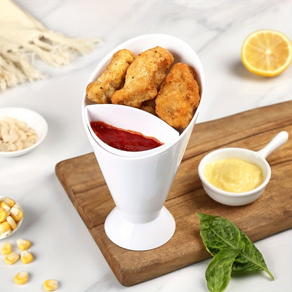 2 in 1 French Fries and Ketchup Holder - Restaurant Organizer to Keep Fries and Sauce Neatly Arranged
