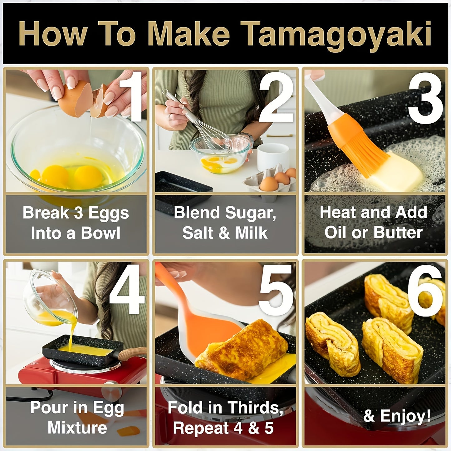 Japanese-Style Tamagoyaki Pan - Square Non-Stick Cooking Pan with Imitation Wood Handle | Ideal for Omelets, Frying, and Small Skillets - Perfect for Home Kitchens and Restaurants