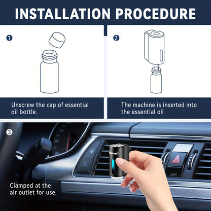 Smart Car Air Aromatherapy Diffuser - Fragrance Air Freshener with Three Adjustable Settings, Essential Oil Humidifier for Vehicles