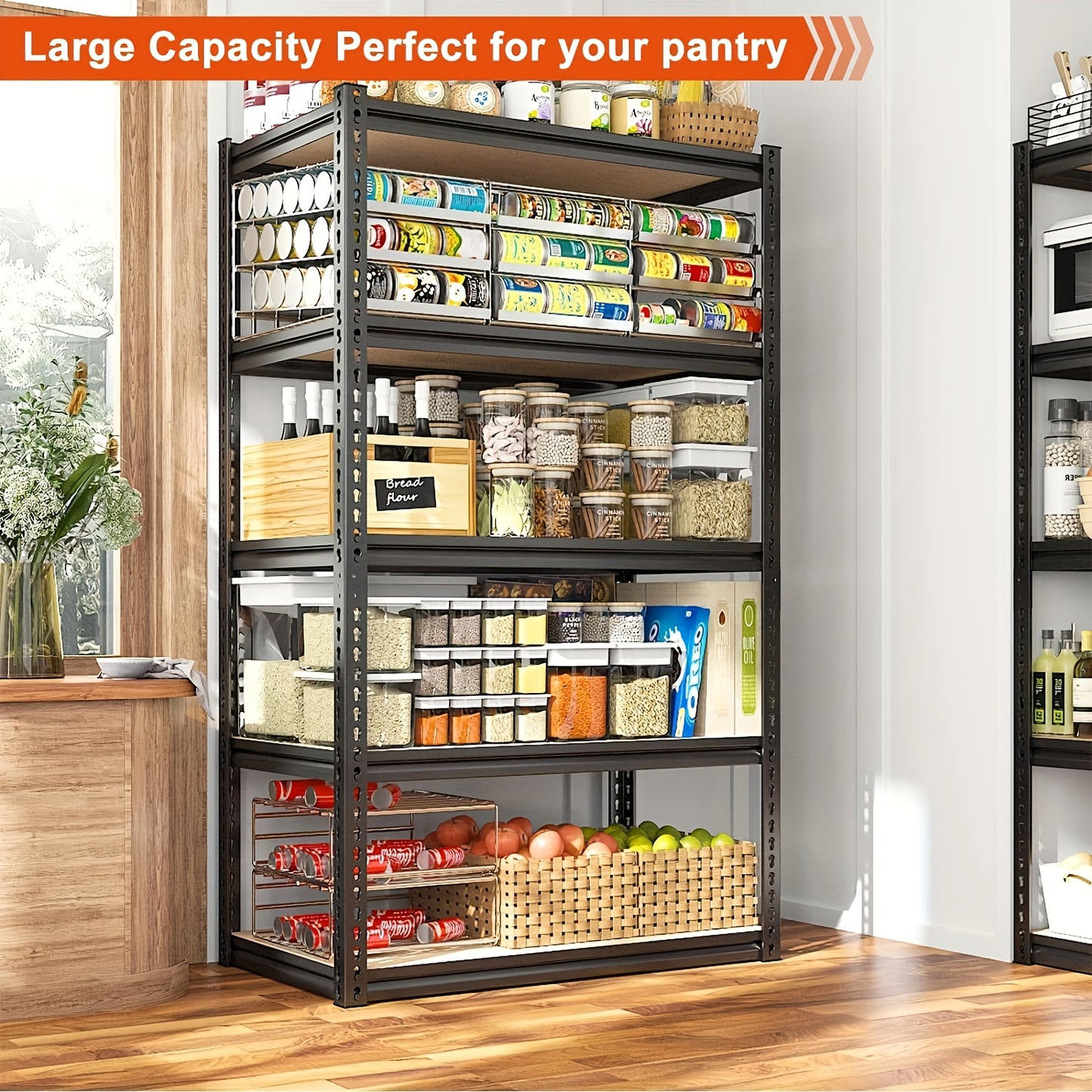 2000LBS Heavy Duty Garage Shelving – 5 Tier Metal Storage Shelves, Adjustable Unit 35.5"W x 72"H x 15.8"D for Basement, Pantry, Utility Rack