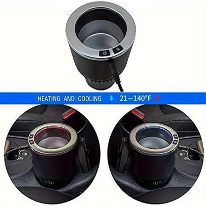 2 in 1 Smart Car Cup Warmer & Cooler Mug Holder – Premium Cup Holder for Commuters, Travelers, Road Trips – Perfect for Hot & Cold Beverages, Gift Idea
