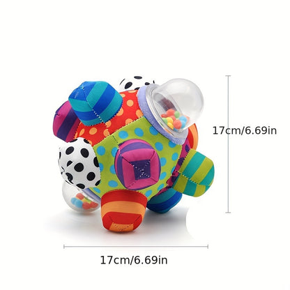 Baby Bomb Ball Rattle - Tactile Sensory 3D Cloth Ball for 0-1 Year Olds, Perfect Hand Grab Toy and Gift for Halloween, Christmas, Thanksgiving