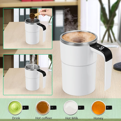 Fully Automatic 304 Stainless Steel Mixing Cup with Temperature Display – Portable Coffee Cup for Home and Office