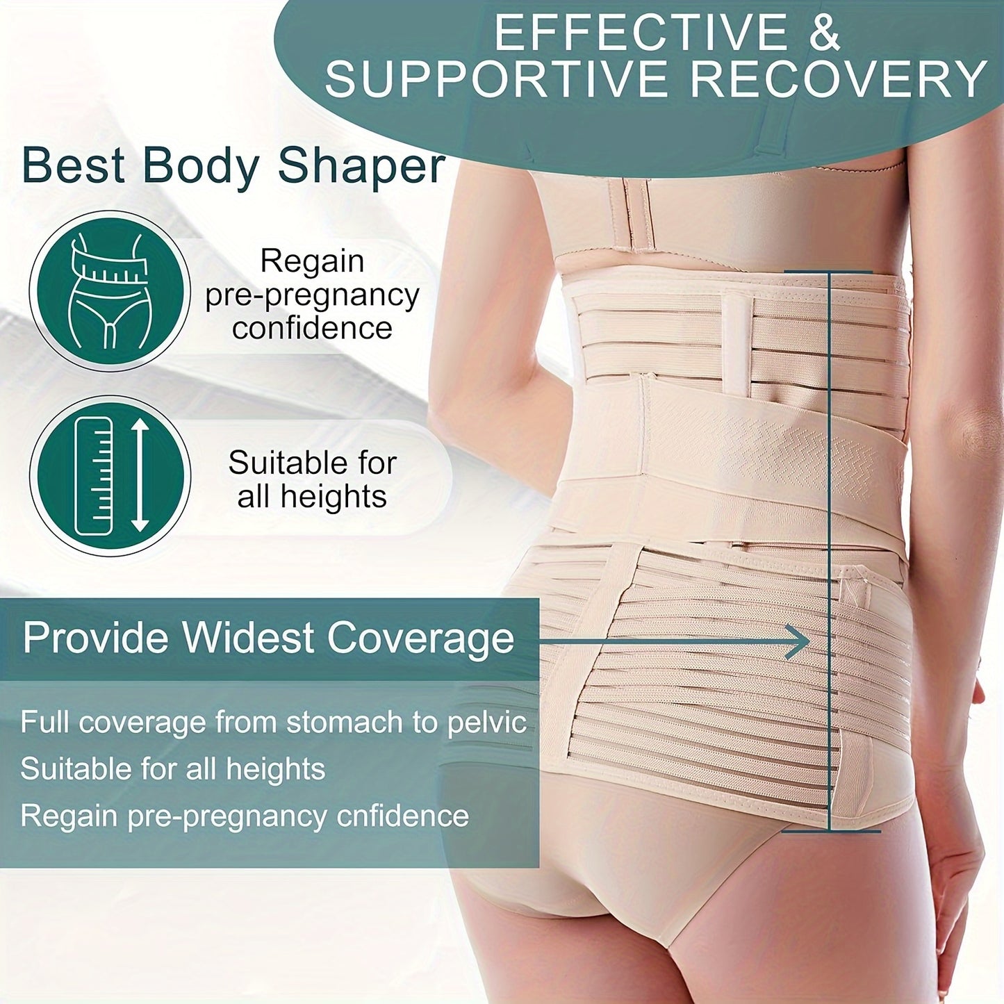 3 in 1 Postpartum Belly Band – C-Section Support Recovery Wrap and Abdominal Binder Girdle for Post-Birth Recovery