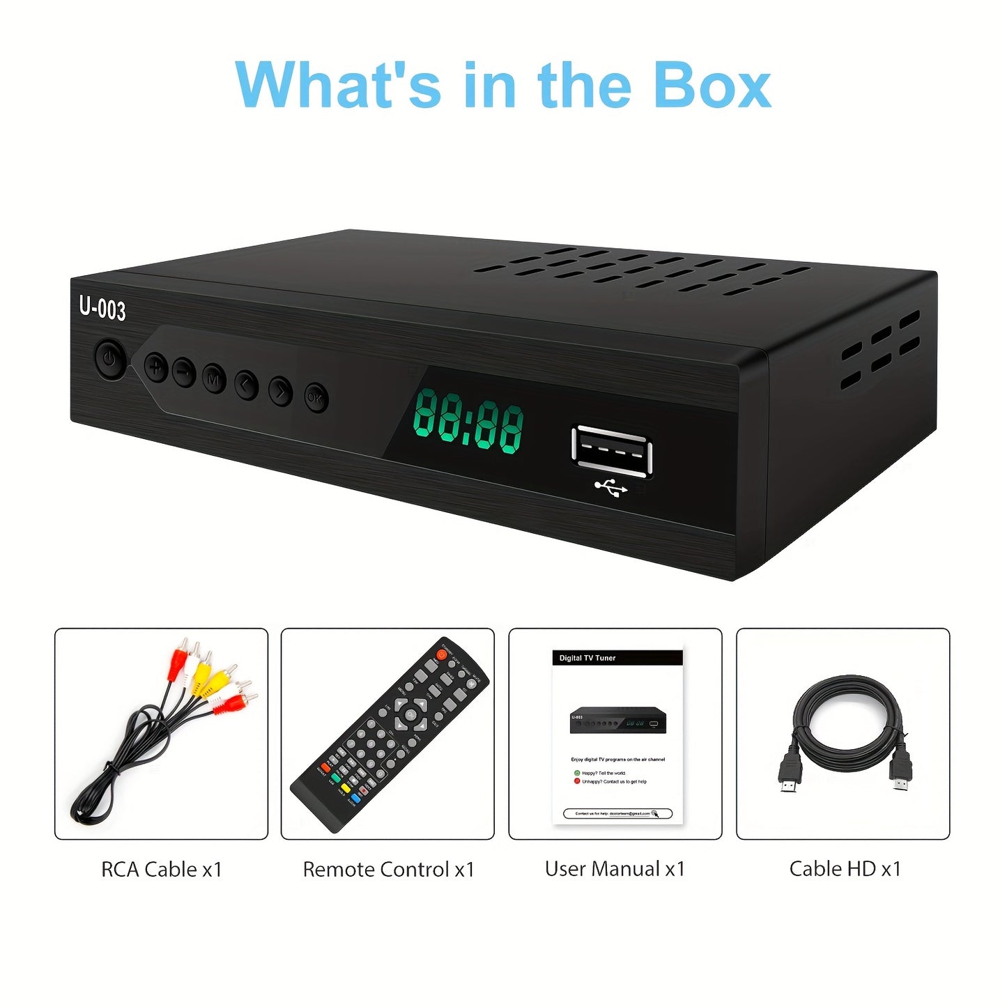 1080P Digital TV Converter Box with PVR Recording, USB Media Player, Built-in Clock and Timer, EPG, QAM Tuner - Effortless HD Entertainment Hub