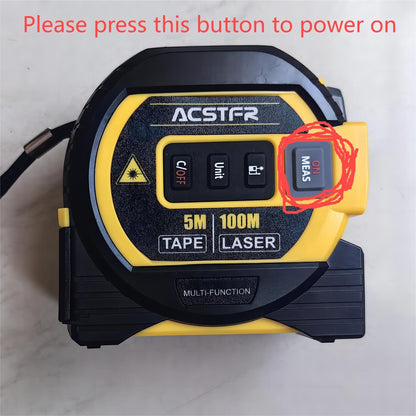3 in 1 Laser Tape Measure - High-Accuracy Digital Distance Meter, Steel Tape & Level - Precision Rangefinder for Quick and Accurate Measurements