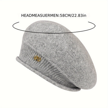 Winter Fashion Elegant Women's Knitted Wool Beret - Warm & Stylish Hat