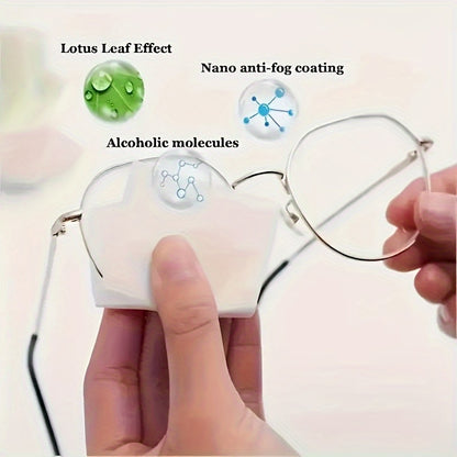 100pcs Pre Moistened Lens Wipes - Anti Fog, Quick Dry, Scratch Free for Eyeglasses, Screens, and Optical Goggles