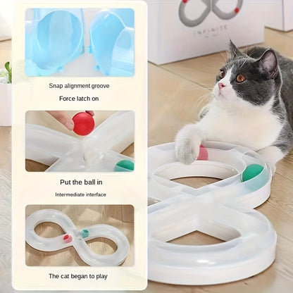 Cat Interactive Turntable Toy - Engaging Track Design for Indoor Play and Kitten Entertainment