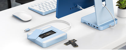 Minisopuru USB-C Hub for iMac 24-Inch 2021/2023/2024 — Supports M.2 NVMe SSD, USB-C/A 10Gbps, SD/TF Card Reader Accessories