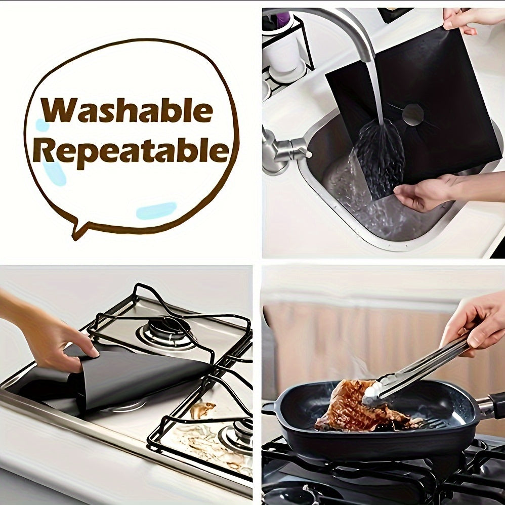 1pc/4pcs Kitchen Reusable Stove Covers - Burner Protection and Surface Protector - Easy-to-Clean Accessories for Kitchen