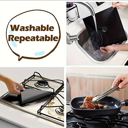 1pc/4pcs Kitchen Reusable Stove Covers - Burner Protection and Surface Protector - Easy-to-Clean Accessories for Kitchen