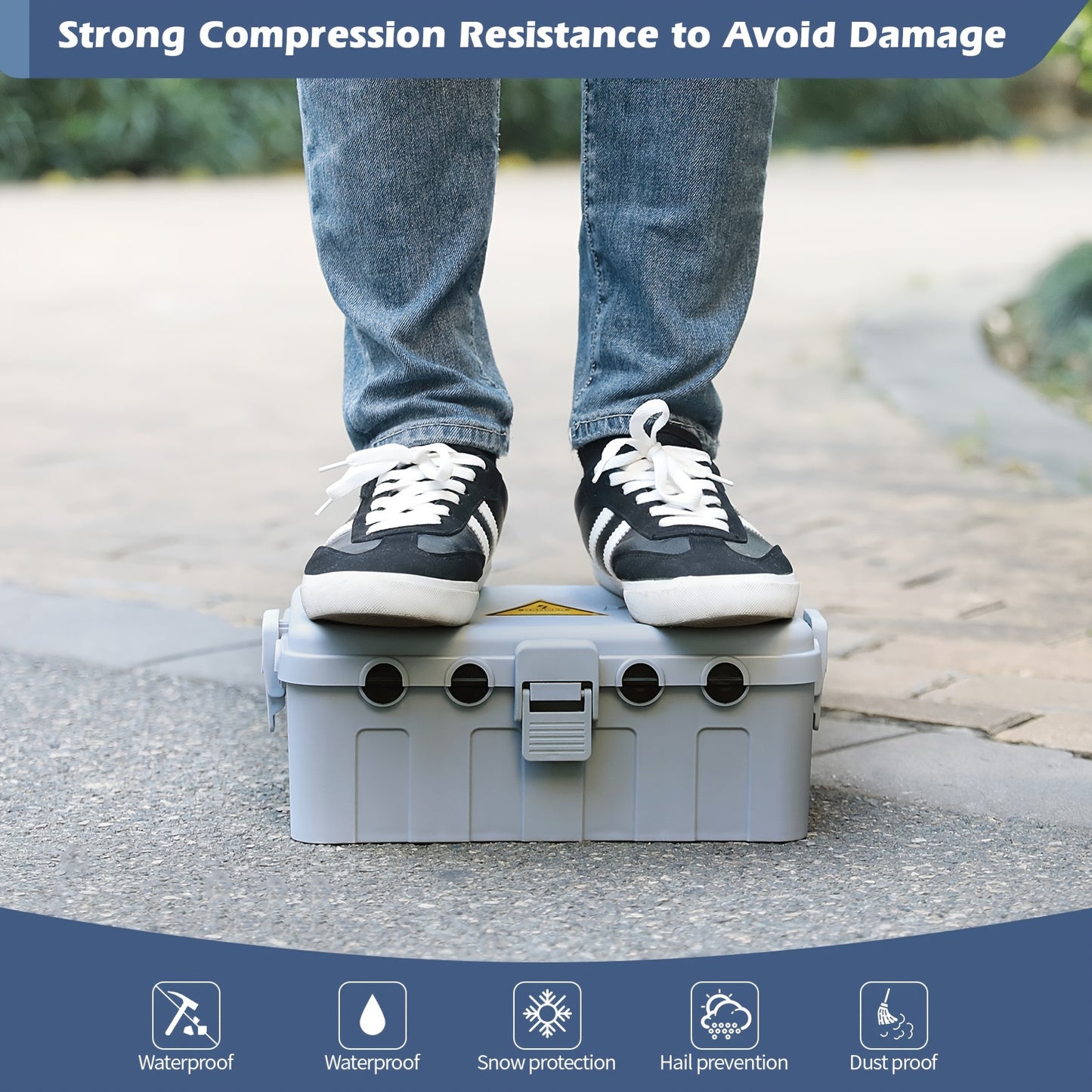 Weather-Resistant Outdoor Electrical Box with Outlet Covers - Protects Plugs, Sockets, Timers, Power Strips and Extended Surge Cords
