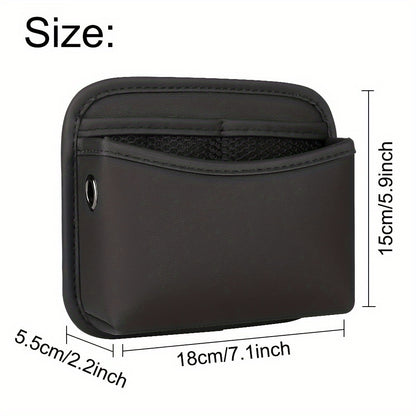 PU Leather Car Side Pocket Organizer - Universal Cell Phone and Sunglasses Holder for Seat Gap, Door, and Console Storage
