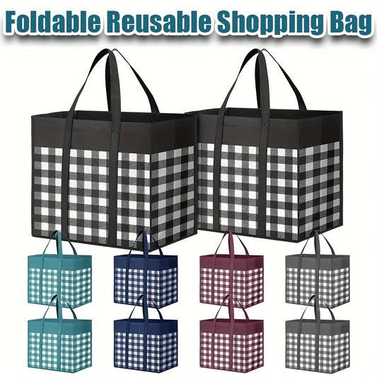 Non-Woven Large Capacity Storage Bag – Reusable Grocery Tote with Long Handle – Foldable for Shopping, Moving and Organization