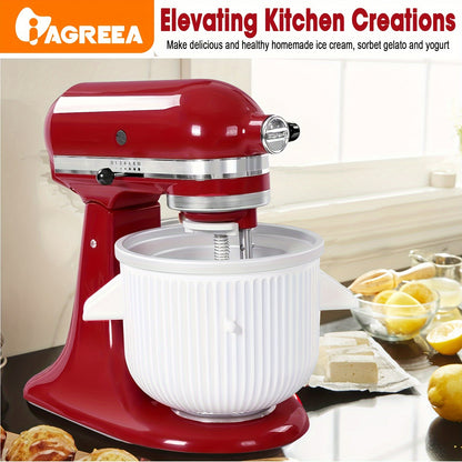 Ice Cream Attachments for Kitchenaid Stand Mixer – Frozen Yogurt, Ice Cream and Sorbet Maker Bowl – Fits 4.5QT & 6QT Mixers