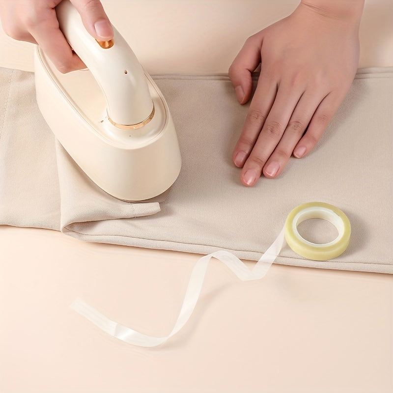 Beige Double-Sided Hem Tape – No-Iron Fabric Adhesive for Pants Hemming | 196.85 Inches, Multipurpose Clothing and Craft Tape with Water Resistance