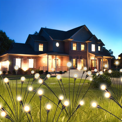 2 Pack Solar Garden Lights: Upgraded Swaying Lights with Wind Motion, Flexible Iron Wire & Heavy Bulb Base, Warm White Outdoor Pathway Decoration