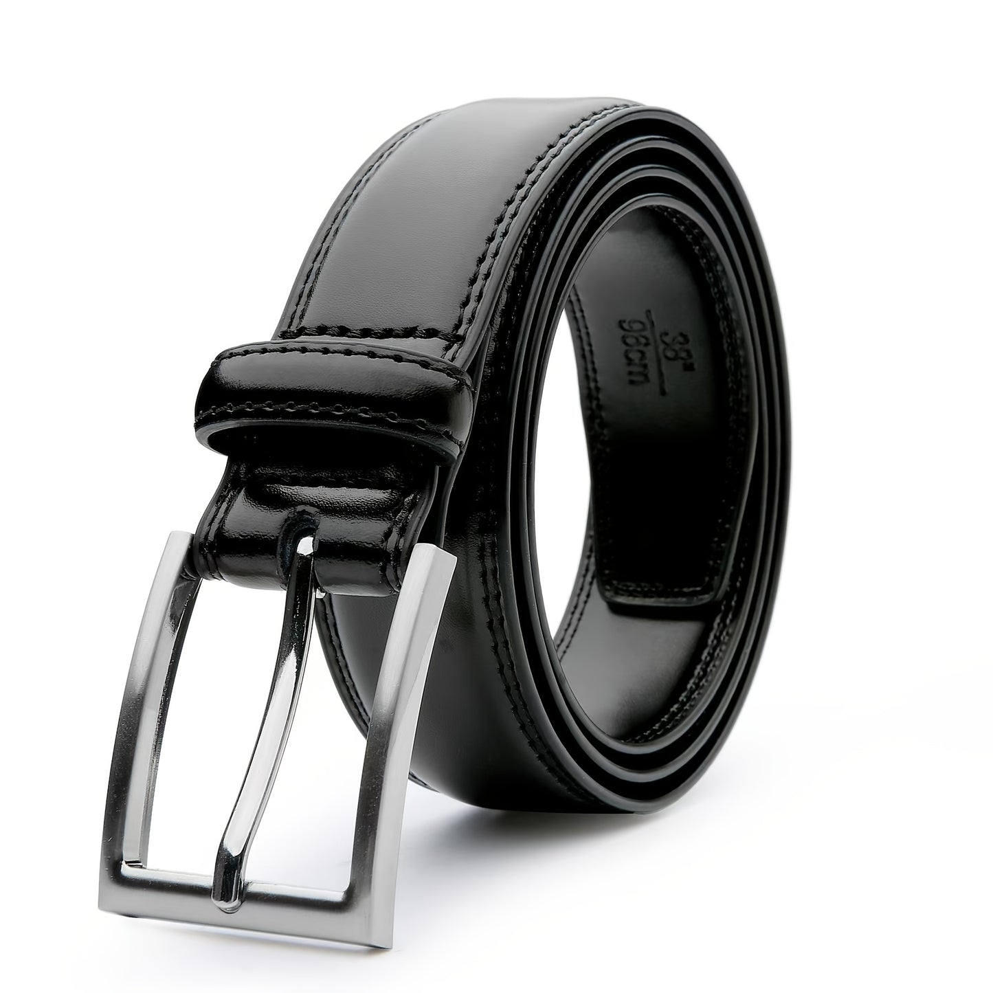 Men's Genuine Leather Cowhide Belt – Fashionable & Classic Casual Belt with Single Prong Buckle for Jeans, Work & Business, Perfect Gift for Dad & Husband
