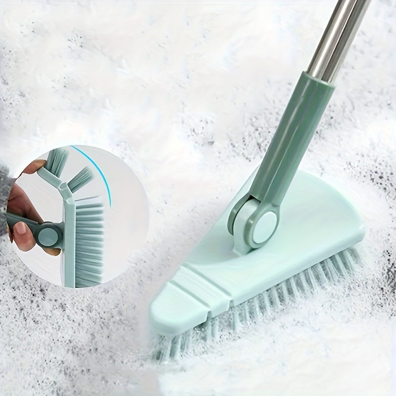 Triangle Floor Brush – Long Handled Hard Bristled Brush for Wall Corners, Ceramic Tiles, and Bathroom Cleaning