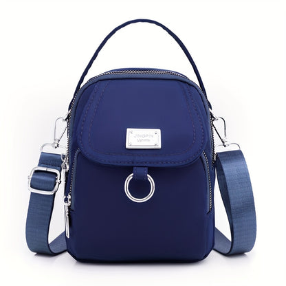 Solid Color Zipper Crossbody Bag – All-Match Coin Purse – Women's Shoulder Bag for Shopping