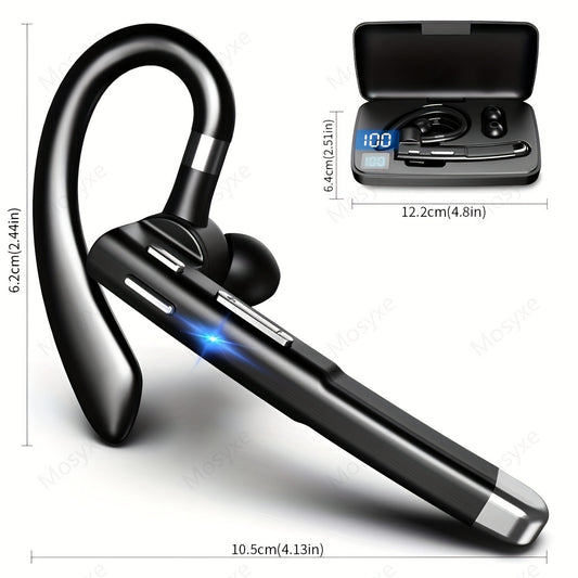 Mosyxe Wireless Business Headset - 120 Hour Standby, Built-in Microphone for iPhone & Android Phones