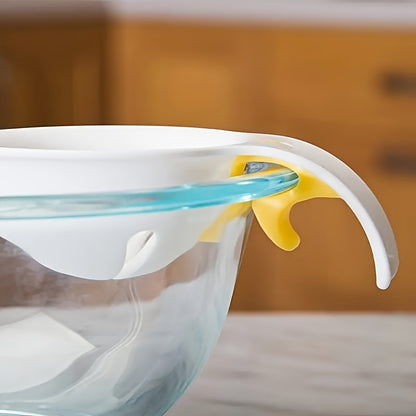 White Plastic Egg Yolk Separator - Household Egg White Filter, Cooking & Baking Kitchen Tool