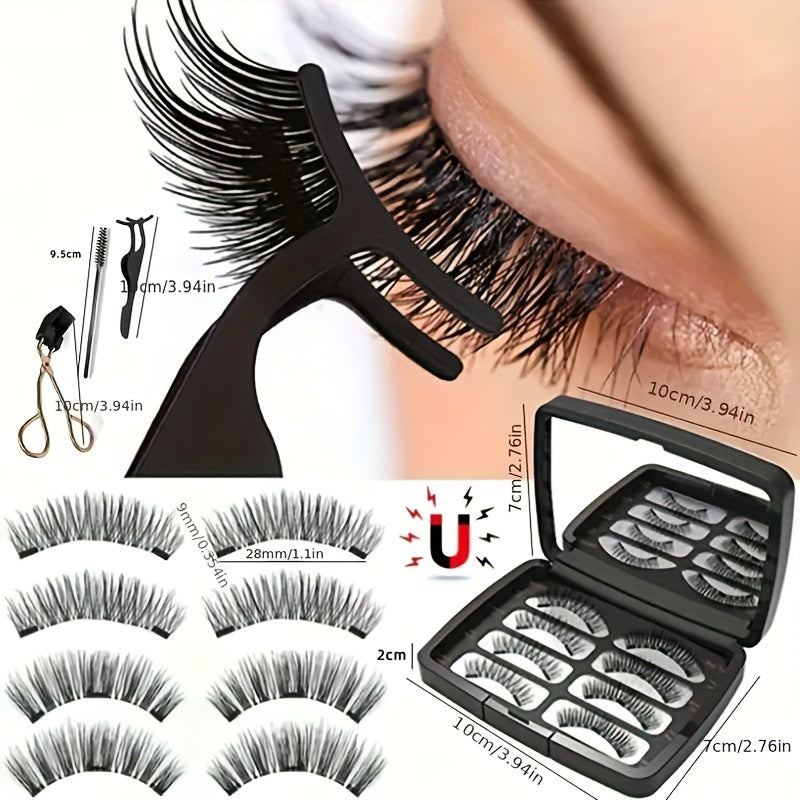 Magnetic Eyelashes – 7x Adhesion Force, Stable Quantum Magnetic Set, 3D False Eyelashes for Natural, Voluminous Look, No Fragrance