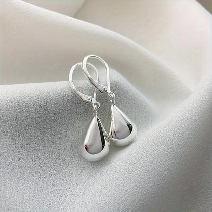 2 Pairs Teardrop Dangle Hoop Earrings for Women - Stainless Steel Hypoallergenic Silver & Gold-Plated, Lightweight Water Drop Leverback Hoops, Fashion Jewelry, Birthday & Holiday Gifts