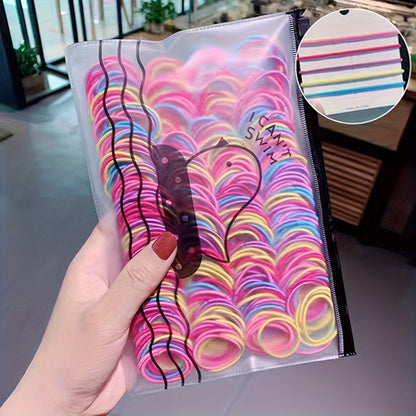 400 Piece Set Elastic Hair Loops – Colorful Ponytail Holders, Stylish Hair Ties for Daily Use