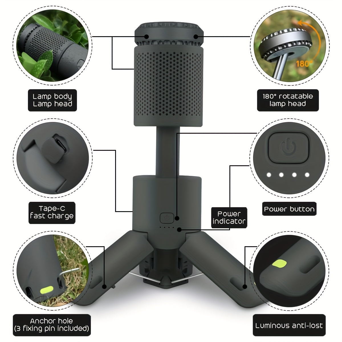 Topsky Multifunction Camping Light - Magnetic and Telescopic Rechargeable Lantern - Portable Outdoor Light for Adventure, Hiking, Emergency - Camping Essentials