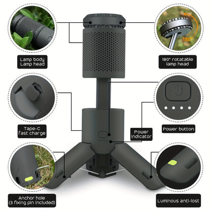 Topsky Multifunction Camping Light - Magnetic and Telescopic Rechargeable Lantern - Portable Outdoor Light for Adventure, Hiking, Emergency - Camping Essentials
