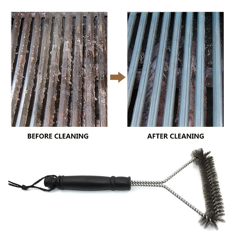 Extra-Long Handle Y-Design Grill Cleaner Brush – Durable Stainless Steel Bristles for Non-Stick BBQ Cleaning – Ideal Outdoor Grills Accessory, Perfect for School Supplies and Back to School (1pc)