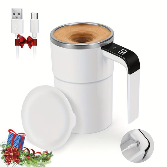 Fully Automatic 304 Stainless Steel Mixing Cup with Temperature Display – Portable Coffee Cup for Home and Office