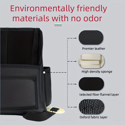 Faux Leather Car Seat Organizer – Multi-Pocket Storage Pouch with Handheld Design – Vehicle Interior Organization