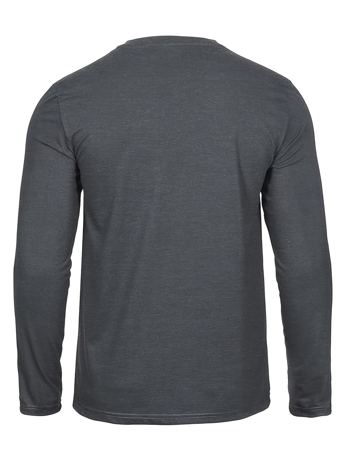 Men's 3-Pack 100% Cotton Long Sleeve T-Shirts - Casual Crew Neck with Paris Applique, Breathable Letter Print Tops for Spring/Fall