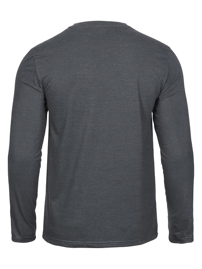 Men's 3-Pack 100% Cotton Long Sleeve T-Shirts - Casual Crew Neck with Paris Applique, Breathable Letter Print Tops for Spring/Fall