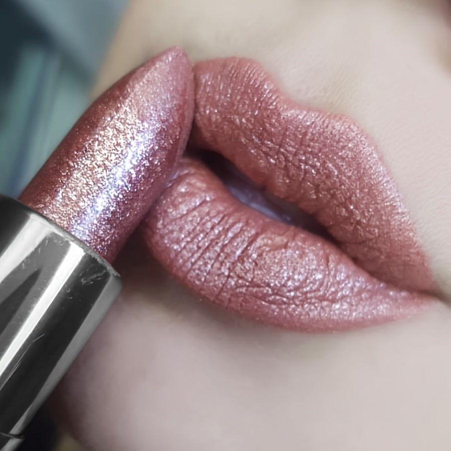 Long-Lasting Moisturizing Lipstick & Gloss Set - Shimmering Pearlescent Finish in Pink, Purple, Red, Golden & Black, Hydrating Non-Fading Formula for All Skin Types [Fast Arrival]