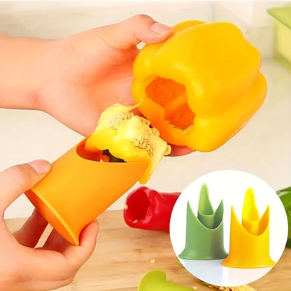 2pcs Pepper Corer Set - Plastic Chili Seed Remover for Household Use, Multifunctional Kitchen Tool for Jalapenos