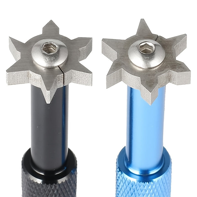 Premium Golf Club Groove Sharpener and Cleaner Set - Enhance Your Game with 6 Interchangeable Heads and Protective Pouch for Perfectly Sharpened and Cleaned Grooves