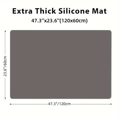 Extra Large Super-Sized Silicone Baking Mat - Heatproof, Easy Clean, Waterproof, Anti-Slip Grip, Durable Table Protector for Pastry, Dining and Desk, Stylish Kitchen Decor