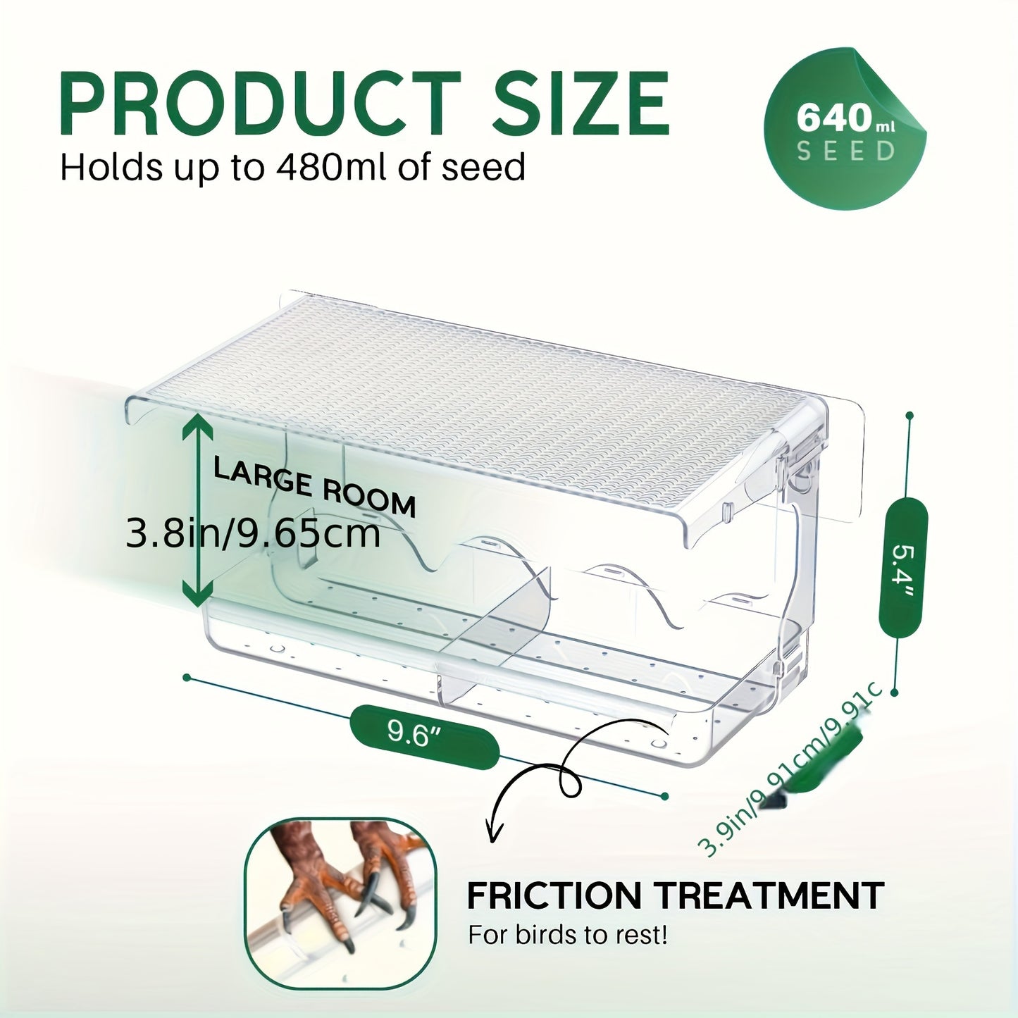Vibrant Clear House Window Bird Feeder - Durable Hanging Seed Holder for Outdoor Bird Watching, Easy to Fill and Clean, Perfect for Backyard Wildlife Enthusiasts