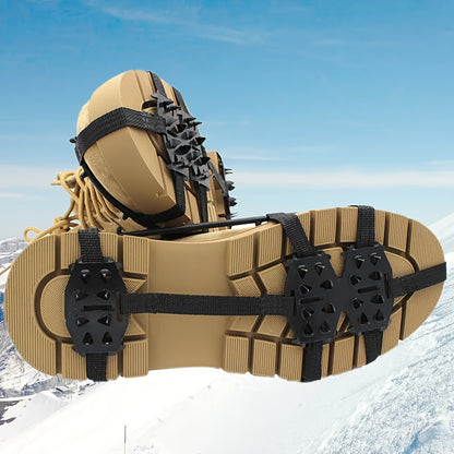 24 Tooth Anti-Slip Crampons - Shoe Covers for Ice and Snow, Ideal for Hiking, Climbing, Walking, Running and  Hunting