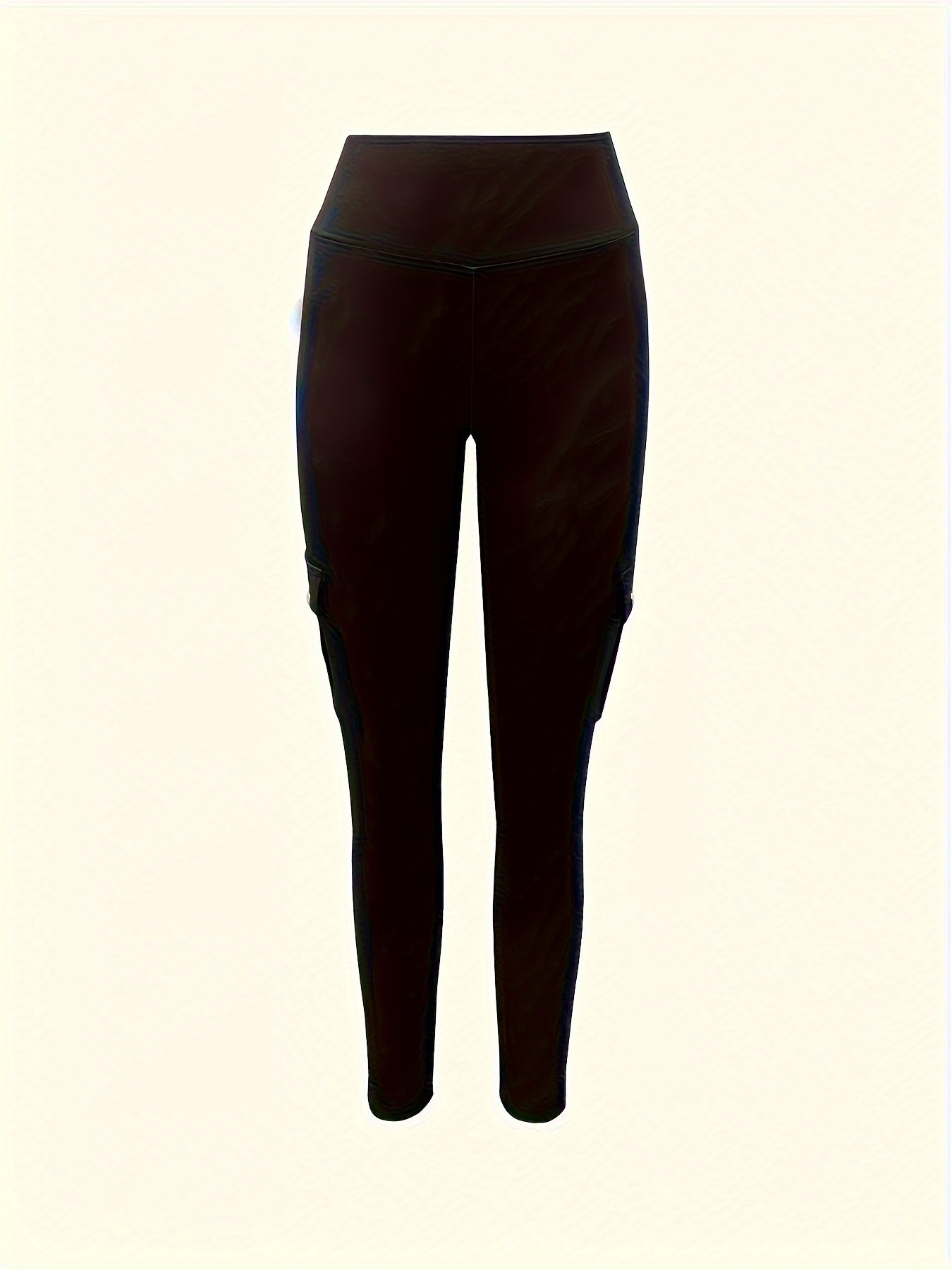 High-Waisted Butt Lifting Yoga Leggings - Women's Fall & Winter Activewear with Pockets, Moisture-Wicking, Four-Way Stretch, Breathable - Solid Color, Perfect for Fitness, Running, Outdoor Activities