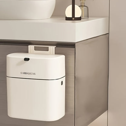 Slimline Wall Mounted Trash Can – High-Capacity, Aesthetic Design with Lid, Space-Saving Garbage Can for Living Room, Toilet & Kitchen