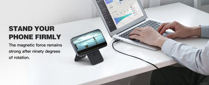 Minisopuru Magnetic Wallet & Phone Stand – Lightweight MagSafe Leather Card Holder for iPhone 12, 14, 15, 16
