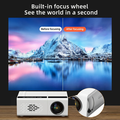 Home Theater Mini HD Projector - 2800 Lumens, 1080P Supported, Multi-Interface Connectivity (HDMI/AV/USB/SD Card) - Compact and Portable for Smartphone Connection